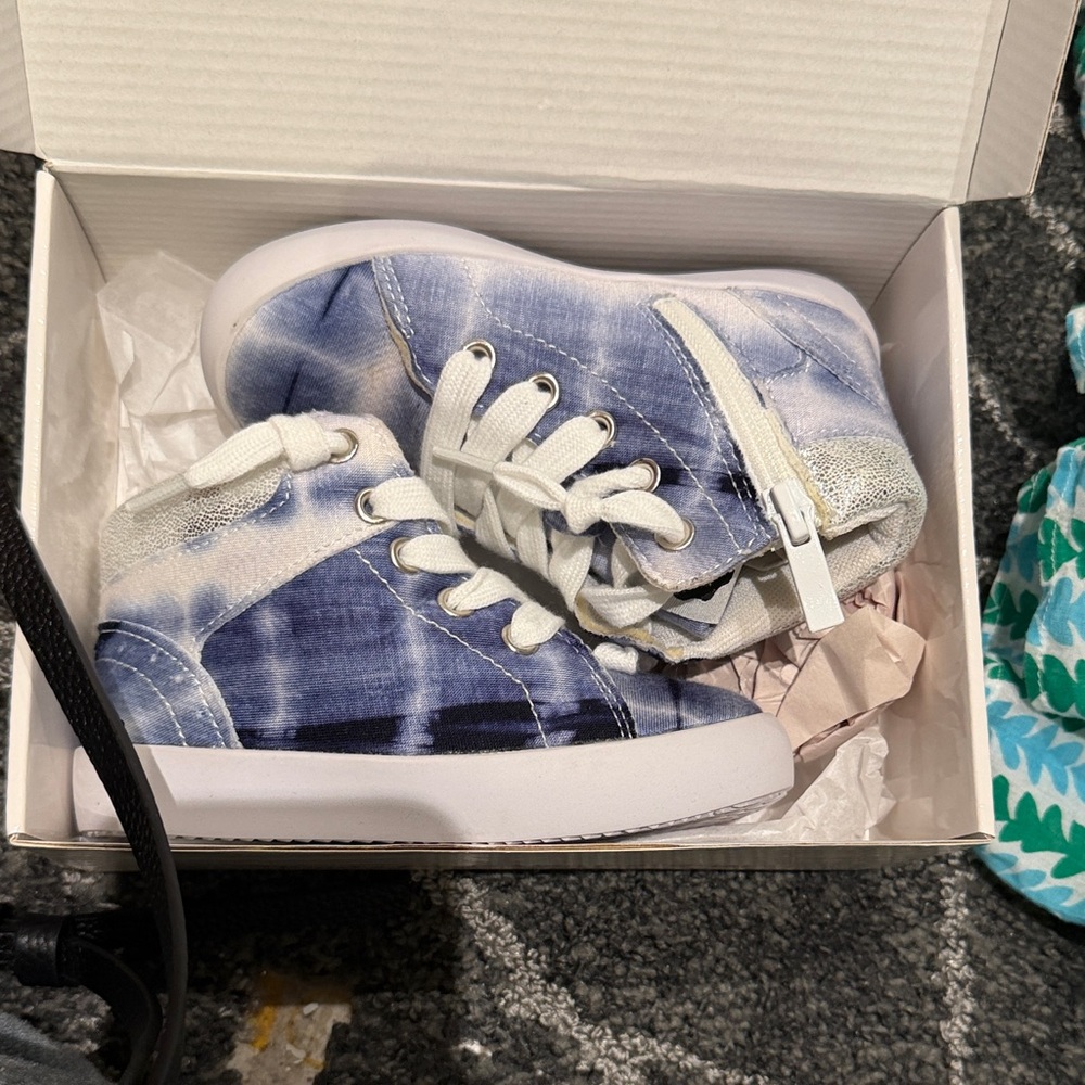 Blue Tie-Dye Kids Sneakers